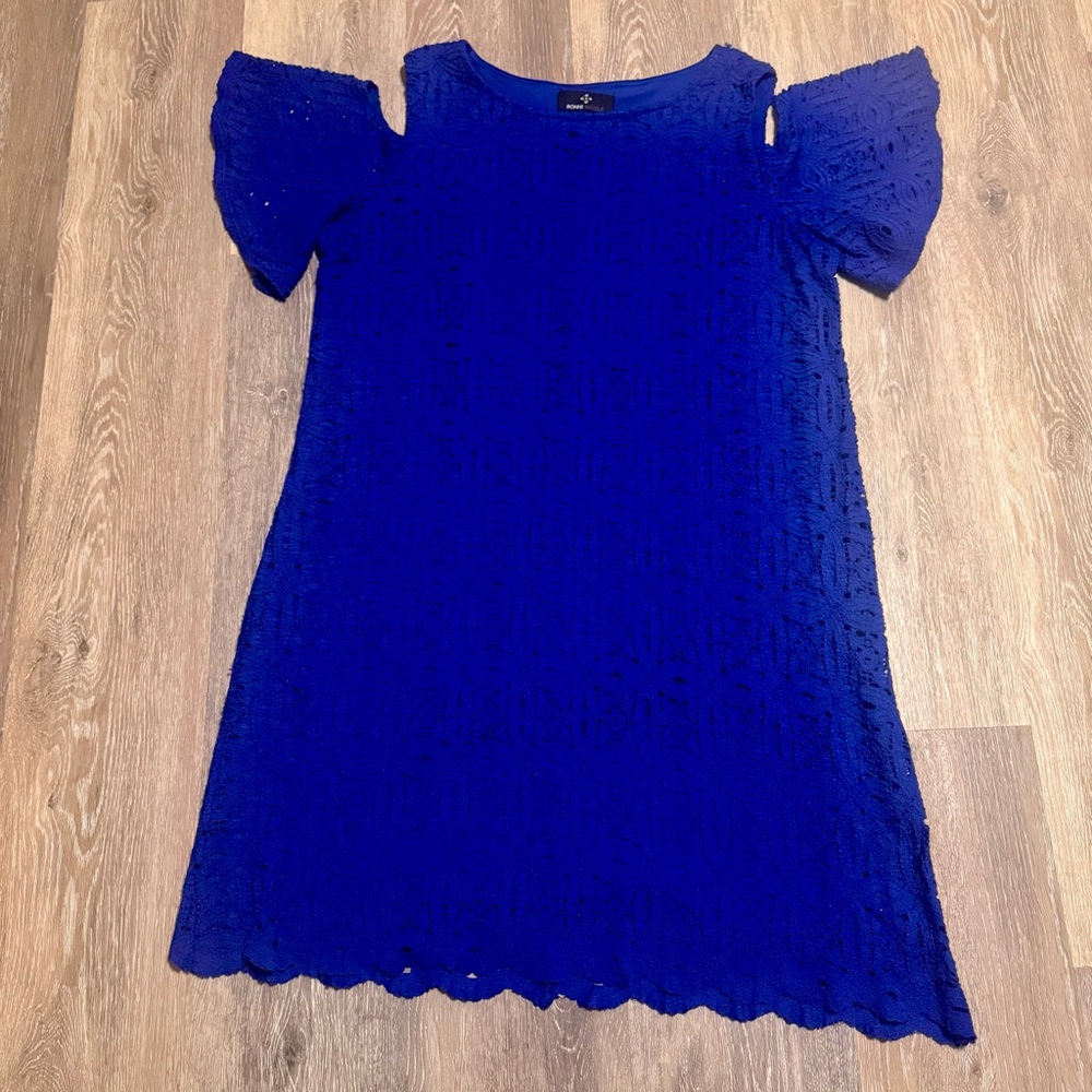 Ronni Nicole Royal Blue Cold Shoulder Lace Dress Size XL